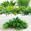 Yuyueflow 20Pcs Outdoor UV-Resistant Artificial Plants, Realistic Green Boxwood Shrubs, Faux Plastic Greenery, Suitable for Outdoor Hanging Gardens, Porches, Window Boxes, Wedding, and Farmhouse Decor