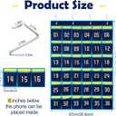 2 Pcs 36 Numbered Pocket Chart Cell Phone Pocket Holder for Classroom Sundries Closet Hanging Organizer Wall Door Holder for Calculator Storage Office Organization Supplies (Blue and Yellow)