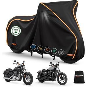 420D Motorcycle Cover for Sport Model Harley Davidson Sportster S, Sporster 883, Nightster Special, Superlow, Superlow 1200T, 1200 Custom,Outdoor Bike Cover Windproof Heavy Duty Waterproof Protection