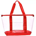 BALEINE Extra Large Storage Tote with Zippers & Carrying Handles, Heavy-Duty Oxford Plastic Moving Bags for Laundry, Space Saving, Storage, Color Clear and Red