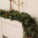 Christmas Mixed Norfolk Pine Juniper Garlands 6ft Artificial Norfolk Pine Garland Realistic Faux Christmas Spruce Juniper Greenery Garland for Holiday Indoor Mantle Fireplace Decor