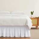 Entisn White Adjustable Bed Skirt for King & Cal King Size Bed - with 18 Inch Tailored Drop, Wrap Around Bed Skirts with Adjustable Elastic Belt for Easy Fitting - Wrinkle & Fade Resistant