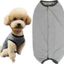 Dogs Recovery Suit Post Surgery Shirt for Puppy, Wound Protective Clothes for Little Animals (Grey-M)
