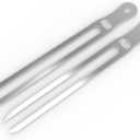 21" BBQ Skewers (2-Pack)  Flat Double-Pronged Stainless Steel Kabob Skewers for Meat & Veggies  Durable, Reusable, Easy to Clean