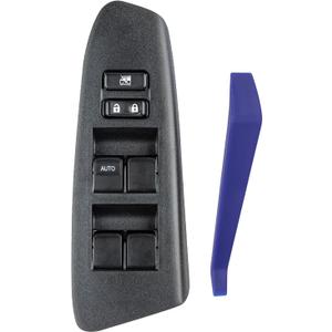 Front Left Driver Side Master Power Window Control Switch with Bezel Fit for 2012-2015 Toyota Tacoma Double Cab, Replace OEM 8482012540, Black