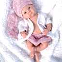 Full Body Silicone Reborn Baby 13 Inch Real Silicone Not Vinyl Lifelike Baby Doll Girl with Clothing Set for Kids