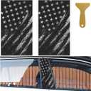 2PCS American Flag Car B-Pillar Sticker Decal, 18.4''×9.7'' Vinyl Wrap Auto Center Pillar Sticker, Waterproof Auto Side Door Trim Decoration Decal, Personalized Car Door Pillar Stickers (K13)