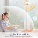rabbitgoo Window Privacy Film Frosted Glass Film, Decorative Cling UV Sun Blocking Decals, Frosting Window Clings for Home Bathroom Door Coverings,17.5 x 78.7 inches