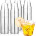 Byvivace 200 Counts 9 OZ. Clear Hard Plastic Cups - Old Fashioned Party Tumblers, 9 Ounce Squat Cups for Party