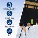 Ihram Premium Quality Ehram Ahram Hajj and Umrah Hypoallergenic Set of 2 Towels Muslim Pilgrimage 210 x 110 cm, Barakah Ihram