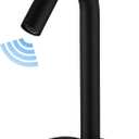 BWE Touchless Bathroom Sink Faucet, Black Automatic Motion Sensor Faucet,Hand-Free Electric Smart Commercial Sink Faucet,with Hole Cover Plate and Control Box,Battery or Plug-in Powered