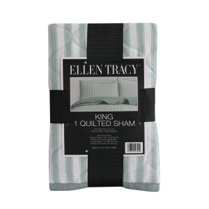 Ellen Tracy™ Stripe Single King Quilted Sham - Green