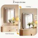 Sweetcrispy Bathroom Mirror 36x30 Inch Metal Framed Rounded Rectangle Vanity Mirror for Wall, Over Sink, Farmhouse, Restroom, Anti-Rust, Modern Decorative, Horizontal or Vertical Hanging, Silver