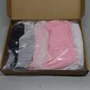 Riyiper 3 Pack Women's Half Sleeve Top Elbow Length Ribbed Cotton T Shirt Women V Neck Summer Tee Slim Fit Casual Blouses (Black, White, Pink) S