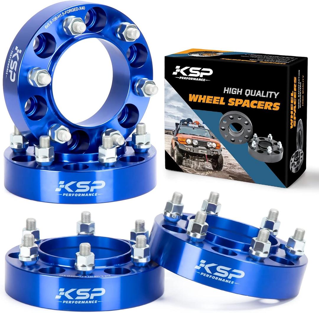 KSP 1.5in Tacoma Wheel Spacers, 6x5.5(6x139.7mm) Aluminum Wheel Spacer with Hub Lip Compatible with Toyota Tacoma 4runner Pre-Runner, 4pcs 38mm Forged Tire Spacers M12x1.5 Thread Pitch 106mm Hub Bore