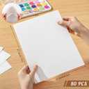 80 Sheets Watercolor Paper Bulk, 110 lb/230 GSM Cold Press Paper White Water Color Paper for Kids Child Students Adults Artists Drawing Wedding Gift Cards(8.5x11 Inch)