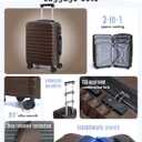 LIGHT FLIGHT Luggage Sets, 3 Piece Durable Suitcase Set with Spinner Wheels, 3 Pcs Hard Shell Lightweight Luggage with TSA Lock, Large Checked Travel Suitcases, 20/24/28 Inch,Brown