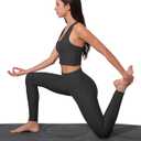 Womens Sleeveless Crop Tops Scoop Neck Racerback Sports Tank top Athletic Yoga Workout Tops Built in Shelf Bras Padded (X-Small, Carbon Black)