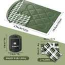 ShinHye Double Sleeping Bag for Adults with 2 Pillows, Camping Sleeping Bags Flannel Cotton 2 Person Sleeping Bags XXL Queen Size Sleeping Bag for Cold Weather (Green1, 92"62")