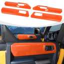 RAZPOY Inner Door Handle Panel Cover Trim Compatible with 2021-2026 Ford Bronco Orange Interior Accessories 4-Door