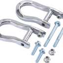 Front Recovery Tow Hooks Replacement for 2007-2019 Chevy Silverado GMC Sierra 1500 in Chrome Replace 84072462