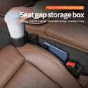 7F Car Seat Gap Filler with Cup Holder, Car Organizers and Storage, Organiser Between Seat and Centre Console, Universal Car Accessories, Fit SUV Truck Storage Black