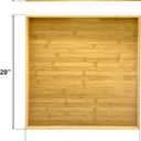 Bam & Boo 20" x 20" x 2" Square Natural Bamboo Ottoman Tray with Handles, Bamboo