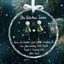 Friendship Glass Ornament for Women - Funny Friendship Ornament for Bestie, or Soul Sister, Unique Glass Christmas Tree DecorationA
