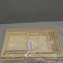 Aodaer 7 Pieces Wooden Trays, Wooden Nested Serving Trays, Rectangular Shape Wood Serving Tray with Handles for Kitchen Party Dinner Snacks