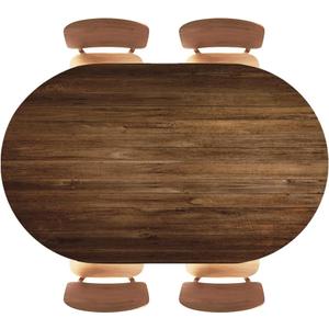Fitted Oval Tablecloth, Elastic Edged Table Cover, Dark Brown Old Wood Texture Background, for Events, Kitchen, Dining Room Decor, Fits 42"x60" Oval Tables