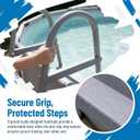 3-Step Steel Bolt-On Pool Ladder Universal Fit Above Ground Swimming Pools - Heavy Duty Non-Slip Entry Steps for Entry and Exit System Swim Pools with Non-Slip Plastic Steps