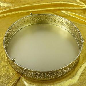 Cake Stand, Metal Round Cupcake Dessert Stand Cake Display Holder Cookies Fruit Serving Tray Decor for Wedding Party Birthday Baby Showers Anniversary (Gold, 12in)
