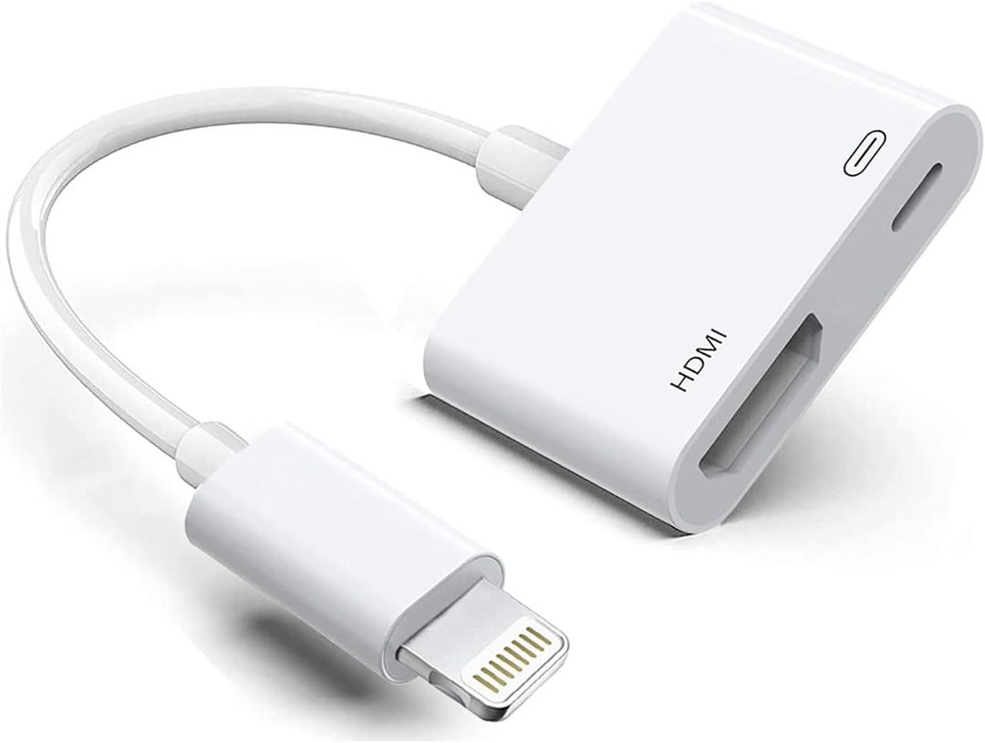 Apple Lightning to HDMI Adapter, Digital AV Audio Dongle, 1080P Sync Screen Cable for iPhone, iPad, iPod to TV/Projector/Monitor, MFi Certified Video Converter