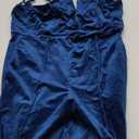 BLENCOT Sleeveless Velvet Jumpsuits For Women V Neck Spaghetti Straps Wide Leg Long Pants Dressy Rompers Winter Overalls S-XL (Small, Velvet Blue)
