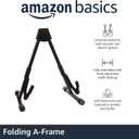 Amazon Basics Portable Adjustable Folding Guitar Stand for Electric and Acoustic Guitars, A-shape, Fully Assembled with Padded Foam, Black, 8.66 x 15.16 x 3.74 inches
