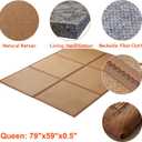 Natural Rattan Floor Foldable Tatami Mat,Queen, 79" x 59" x 0.5"