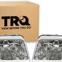 TRQ Driver and Passenger Side Headlight Assembly Set Compatible with 20062011 Mercury Grand Marquis