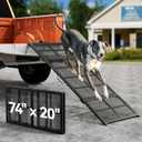 74'' L & 20'' W Longest Dog Ramp for Car - Extra Wide Lightweight Pet Dog Ramps for Large Dogs with Non-Slip Mesh, Outdoor Dog Ramp Up to 400LBS, Dog Steps Stair Get Into a Car SUV/Truck/RV/Bed (74'' L & 20'' W-Extra Long & Wide)