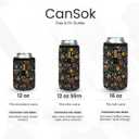 Sok It CanSok Sleeve for Beer & Soda Insulated Neoprene Cover (Festive Forest, 12oz Slim Can Sleeve)