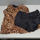 Aqua Eve Two Piece Women's Tankini Swimsuits Blouson Swim Tank Top with Shorts Modest Bathing Suits (XX-Large, Leopard Black)