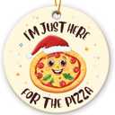 5 x Pizza Ornaments for Christmas Tree 2025, Double Sided Ceramic Food Ornaments for Christmas Tree Decorations, Food Lovers Gifts for Women Men Friends Coworker, for Pizza Lovers