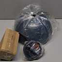 ELYONA Industrial Pendant Light 12" Hammered Metal Dome Hanging Lamp Solid Wood Pendant Light Fixtures for Kitchen Island, Farmhouse, Dining Room, Sink, Bedroom, Hallway, Modern Blue