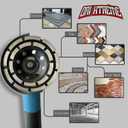 3 x 4 1/2 Inch Turbo & Double Row Diamond Cup Wheel 2pcs for Grinding and Cleaning Surface Stone Concrete Granite Marble Masonry Brick with 5/8-11 Threaded Angle Grinder Wheels Cup