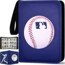 Baseball Card Binder 900 Pockets, 50 Sleeves Large Baseball Binder 3 Ring Zipper Trading Cards Holder 9 Pocket, Sport Collection Book Storage Organizer, Blue Album Folder Case Protector Collector Gift