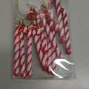 12 Pcs Red Christmas Ornaments Glitter Canes Christmas Tree Hanging Decorations Set DIY Crafts for Home Holiday Wedding Indoor Outdoor Party Decorations