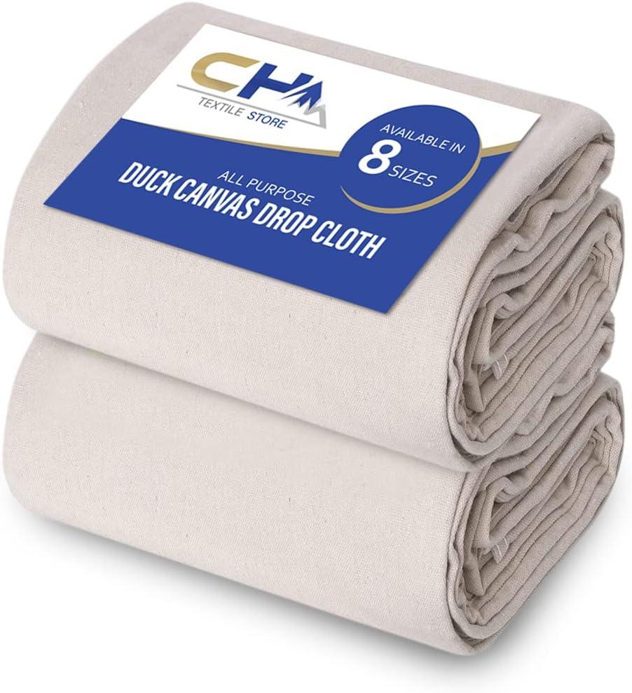Canvas Painters Drop Cloth (Size 9 x 12 Feet - Pack of 1) - Pure Cotton Paint Drop Cloth for Painting, Curtains, Furniture & Floor Protection - All Purpose Thick Canvas tarp with Double Stitched Edges