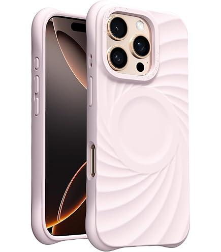 GUNPRIO Case for iPhone 14 Pro Max, Thin Slim Stylish Ripple Pattern Design, iPhone 14 Pro Max Protective Cover 6.7 inch, Pink, 6 Pcs