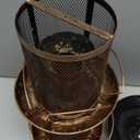 Bird Feeder for Outdoors, Double Layered Circular Tower Birdfeeder, Metal Bird Feeders with Cover Fixing Buckle for Outside Hanging, 4Lbs Capacity