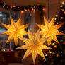 Ciieeo 3pcs Hollow Out Lantern Lampshade For Christmas Holiday Party Home Decor Pointed Star Hanging Decorations