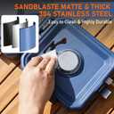 304 Stainless 2 Burner Propane Camping Stove with Griddle,Portable Floding Propane Camp Stoves with 24000BTU,Compatible with Grill Pan,Kettles & Cookware